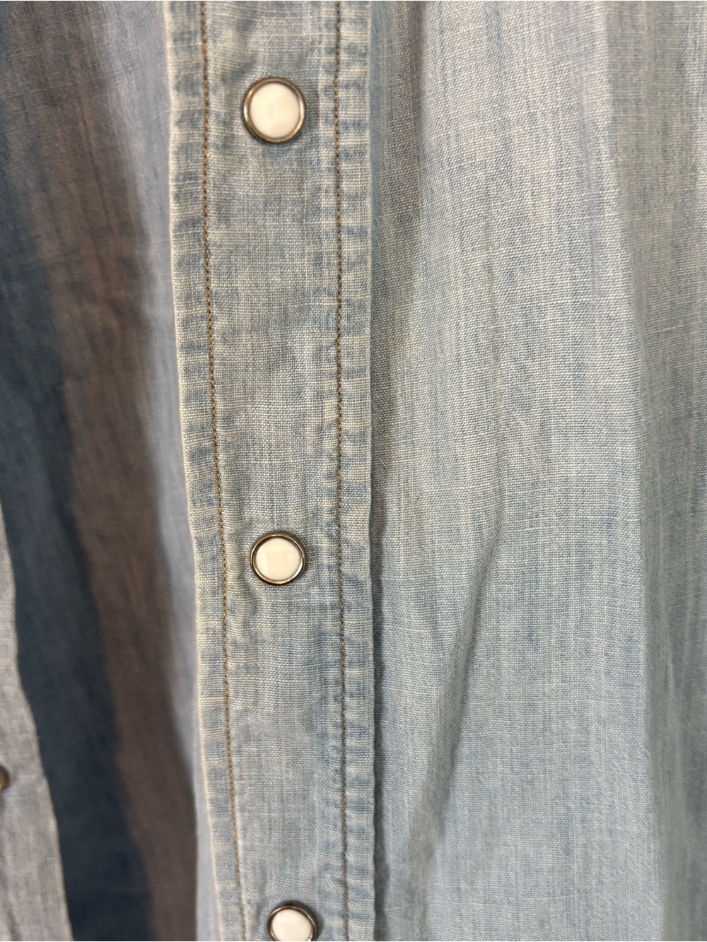 RRL by Ralph Lauren Women's Light Wash Denim Western Shirt Size Medium - Picture 4 of 8